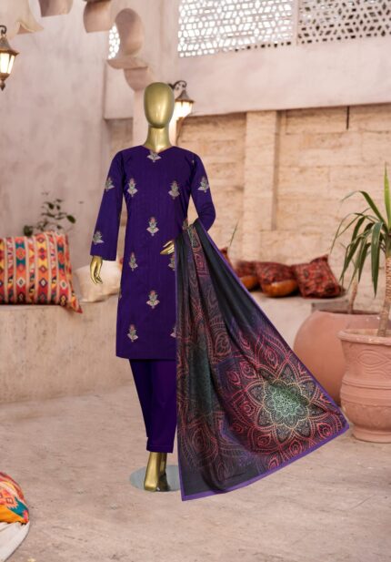 MTJ EMBROIDERED LAWN 3 PEC IBC-1275